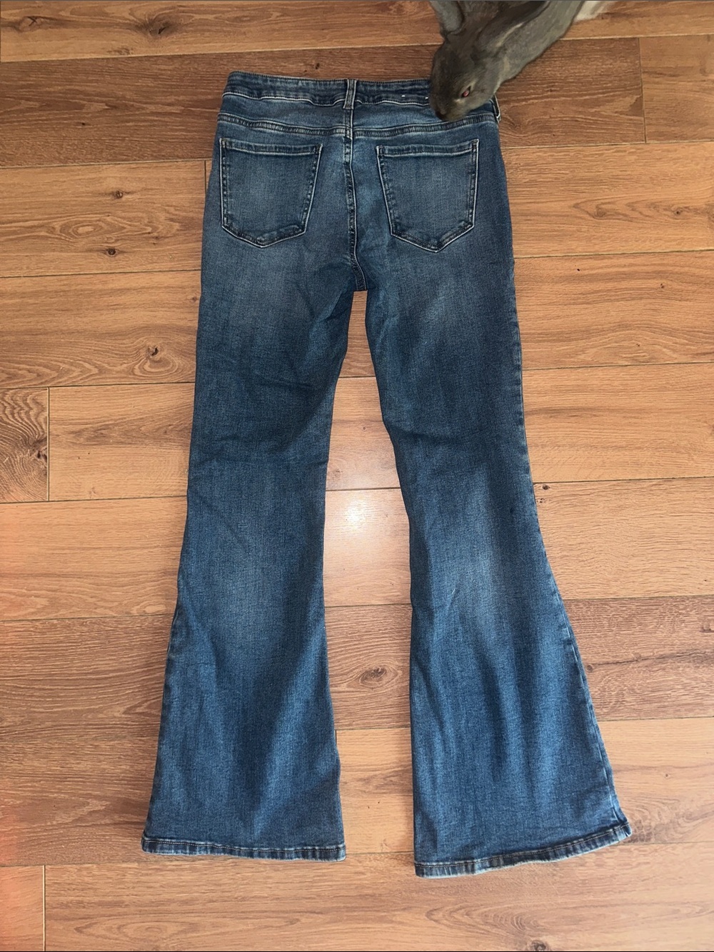 Blue Flared Jeans - Classic Indigo Stretch - Picture 2 of 2
